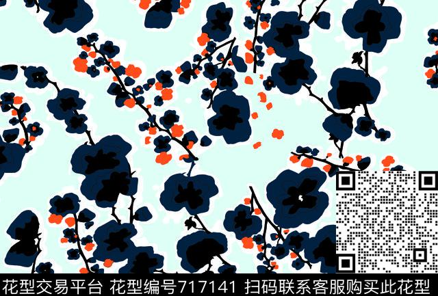 13.tif - 717141 - 大花 小碎花 花朵 - 传统印花花型 － 女装花型设计 － 瓦栏