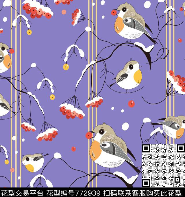 A1.jpg - 772939 - 装饰、鸟、果子 - 传统印花花型 － 沙发布花型设计 － 瓦栏