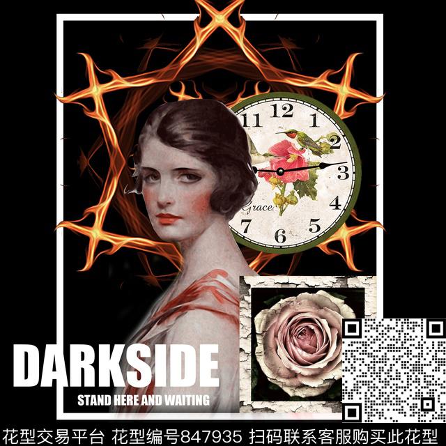 DARKSIDE.jpg - 847935 - 解构 古驰gucci 创意 - 数码印花花型 － 男装花型设计 － 瓦栏