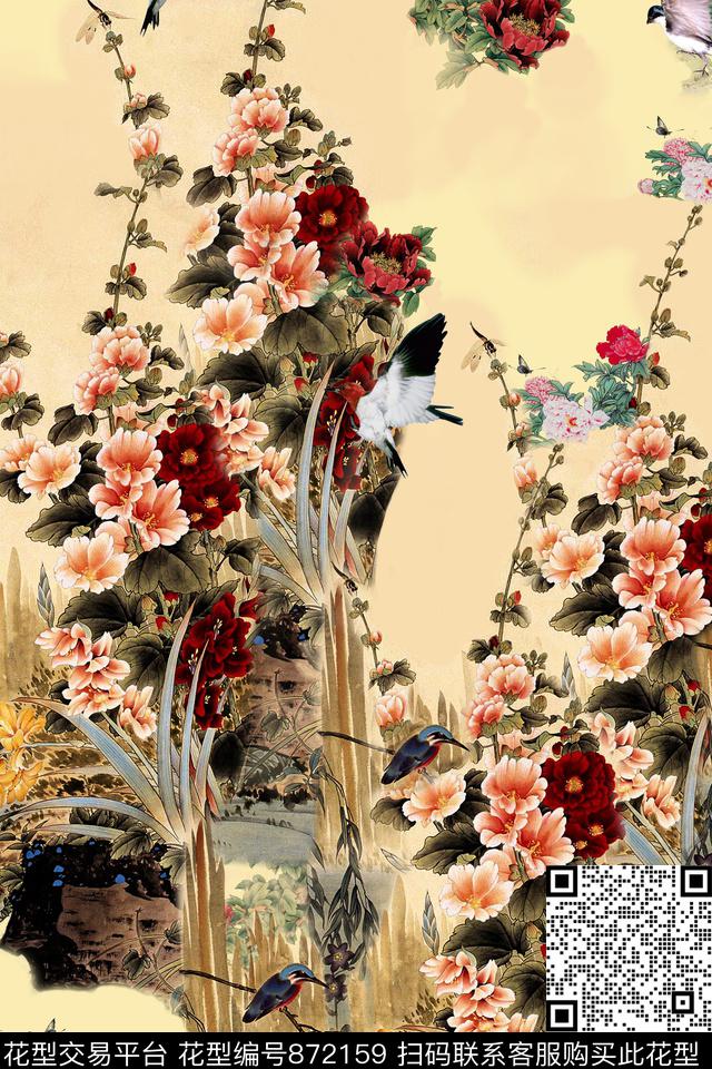 A-032主.jpg - 872159 - 花卉 昆虫 鸟 - 数码印花花型 － 女装花型设计 － 瓦栏