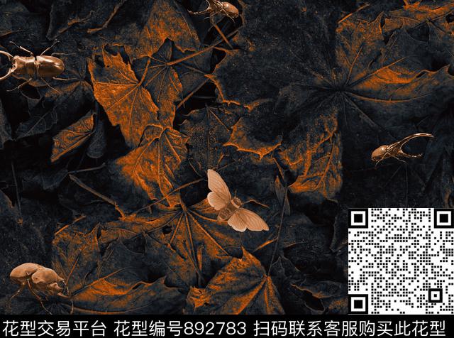 C034.jpg - 892783 - 枫叶 简欧 民族风 - 数码印花花型 － 男装花型设计 － 瓦栏