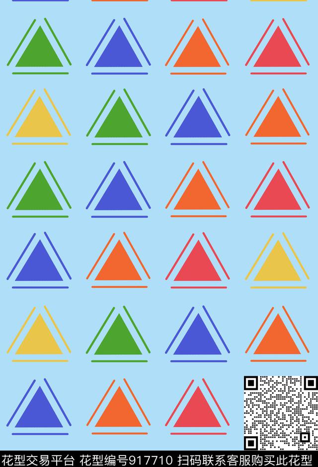 几何三角2配色.jpg - 917710 - 几何 几何男装 三角形 - 传统印花花型 － 其他花型设计 － 瓦栏