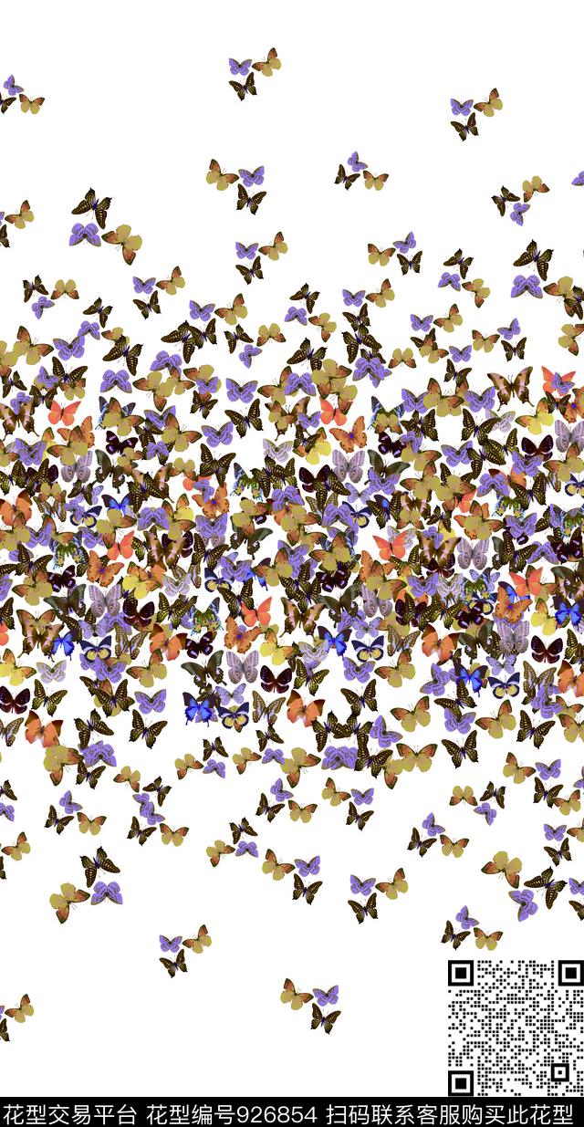 201708311028.jpg - 926854 - 数码花型 蝴蝶 大牌风 - 数码印花花型 － 女装花型设计 － 瓦栏