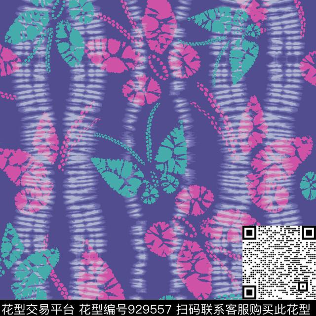 Butterfly-v1.jpg - 929557 - 渐变 扎染花型 蝴蝶 - 传统印花花型 － 床品花型设计 － 瓦栏