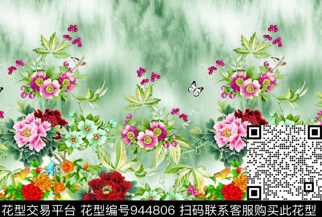 1.jpg - 944806 - 月季花 手绘花卉 玫瑰花 - 数码印花花型 － 女装花型设计 － 瓦栏