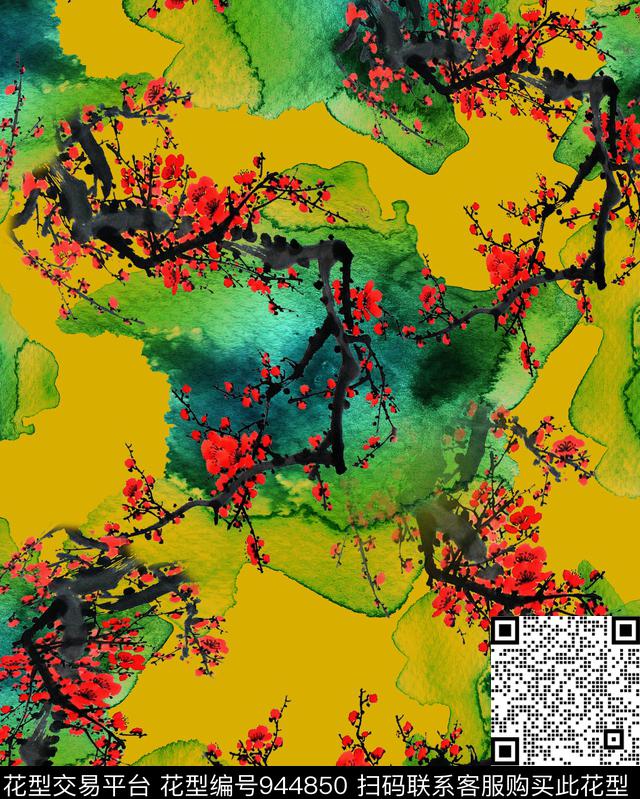 f3.jpg - 944850 - 肌理 梅花 花卉 - 数码印花花型 － 女装花型设计 － 瓦栏