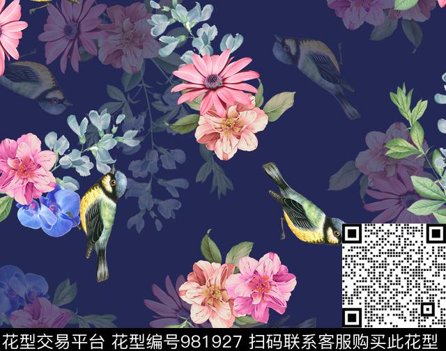 w0002-2.jpg - 981927 - 数码花型 鸟 围巾 - 数码印花花型 － 女装花型设计 － 瓦栏