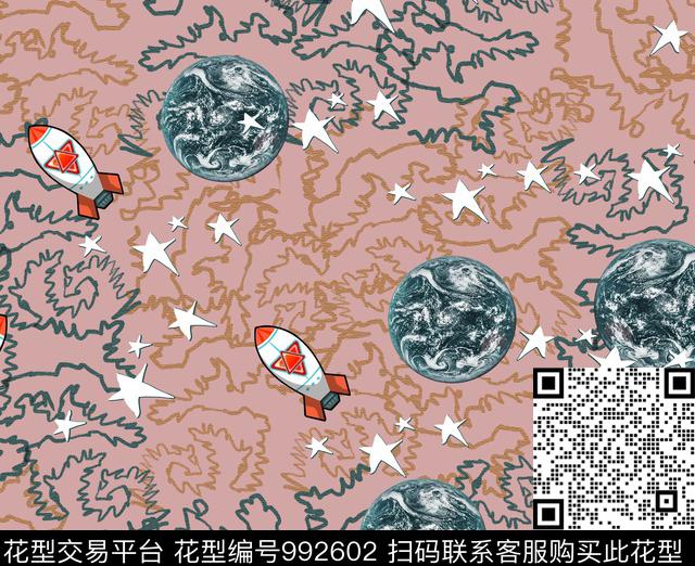 181202-粉色.jpg - 992602 - 线条 地球 星空 - 数码印花花型 － 女装花型设计 － 瓦栏